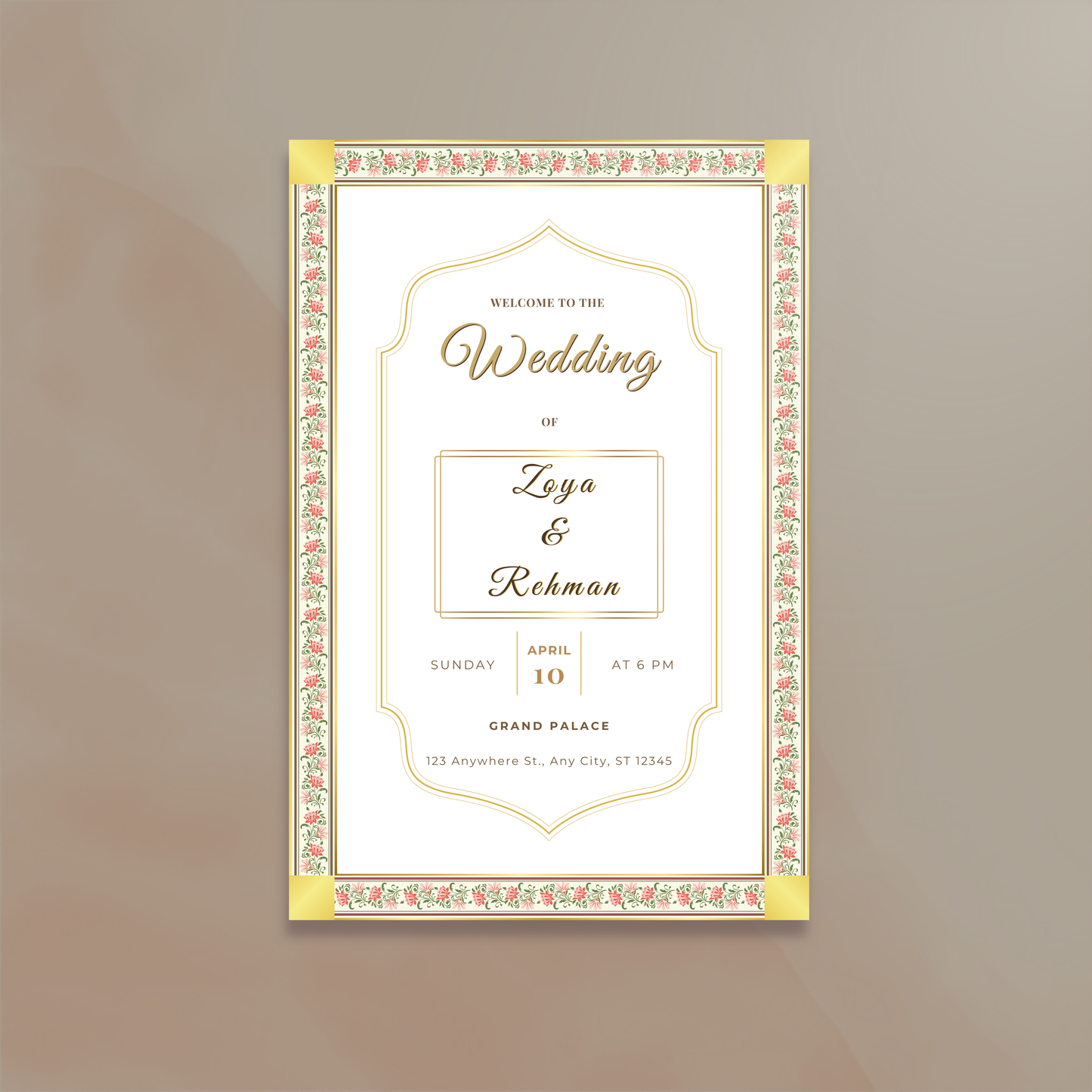 Ethereal Gold Blossom Invitation