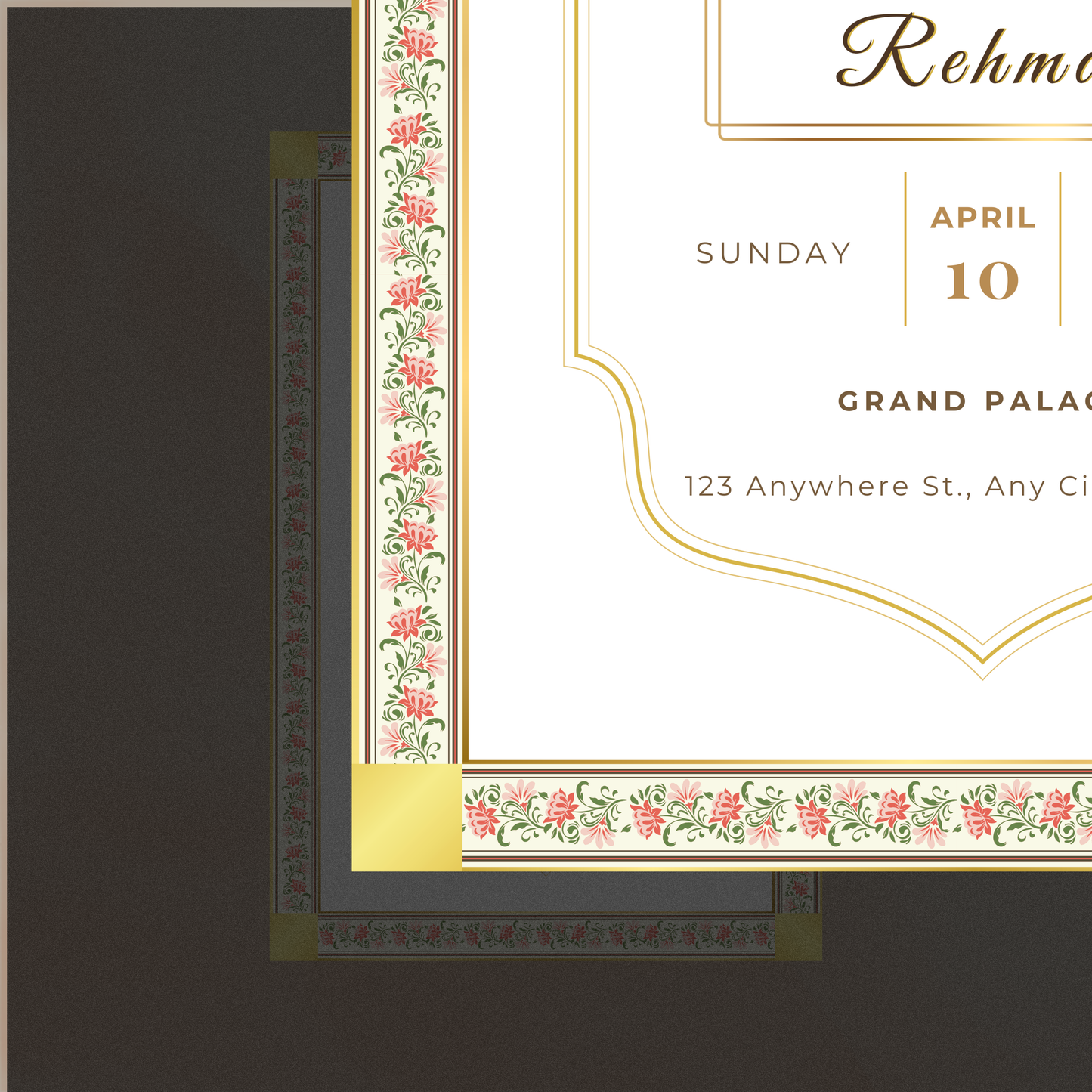 Ethereal Gold Blossom Invitation